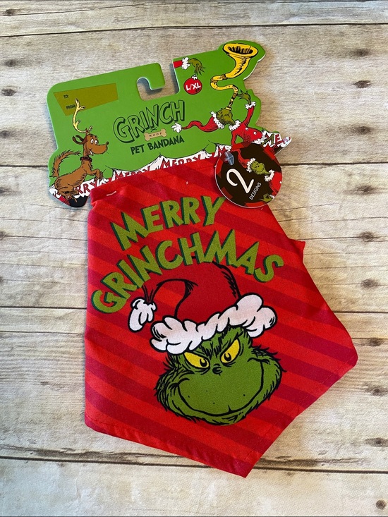 Woof Other - Pet Bandana Merry Grinchmas L / XL NWT